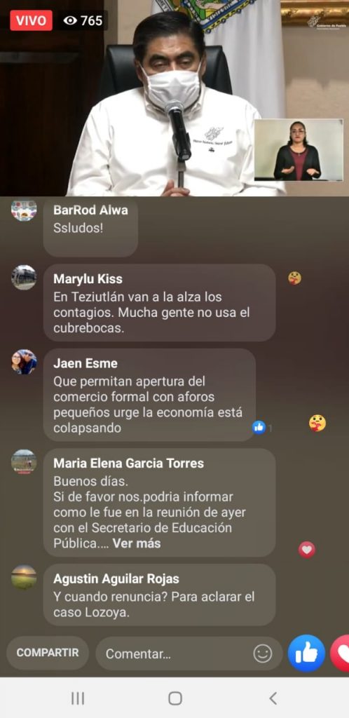 No lucrar con la pandemia, pide el gobernador Barbosa a los políticos