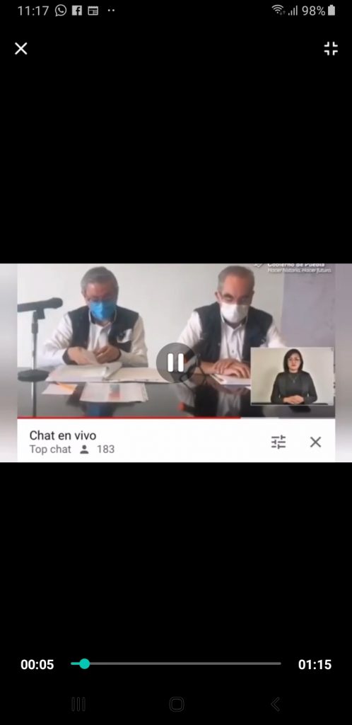 Video desde Puebla: Parte de Guerra ratifica 2 mil 517 muertes y 20 mil 450 enfermos de Covid19 en el estado