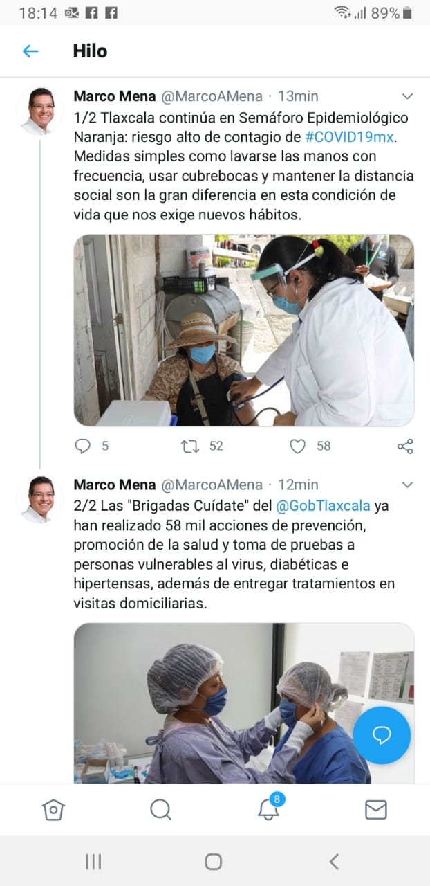 Tlaxcala se mantiene en semáforo naranja, confirmó Marco Mena