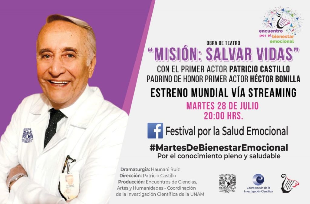Martes 28 de julio, 20:00 horas: estreno mundial vía streaming de la obra teatral “Misión: Salvar vidas”