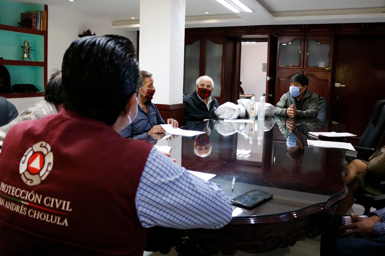 Desde San Andrés Cholula: Protección Civil realizó mesa de trabajo con representantes de San Luis Tehuiloyocan
