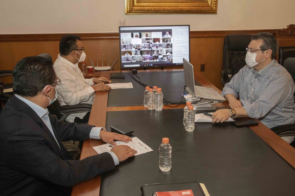 Marco Mena, CONAGO y funcionarios federales coordinan temas de atención a la pandemia de Covid-19