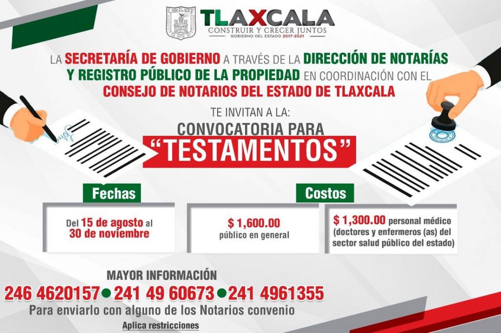 Gobierno del estado realizará campaña estatal de testamentos.