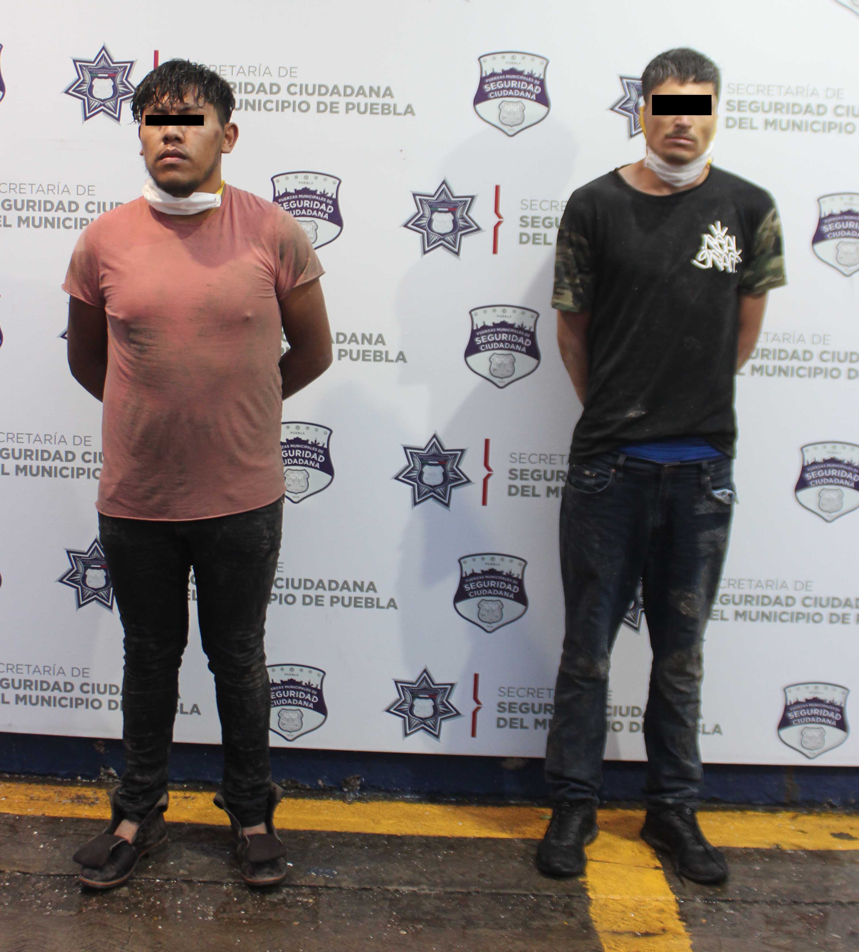 Mediante persecución, detuvo Policía Municipal de Puebla a dos hombres por privación ilegal de la libertad y robo de vehículo.