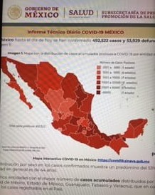 Parte de Guerra nacional miércoles 12: México lleva 53 mil 929 fallecidos y 492 mil 522 enfermos de Coronavirus