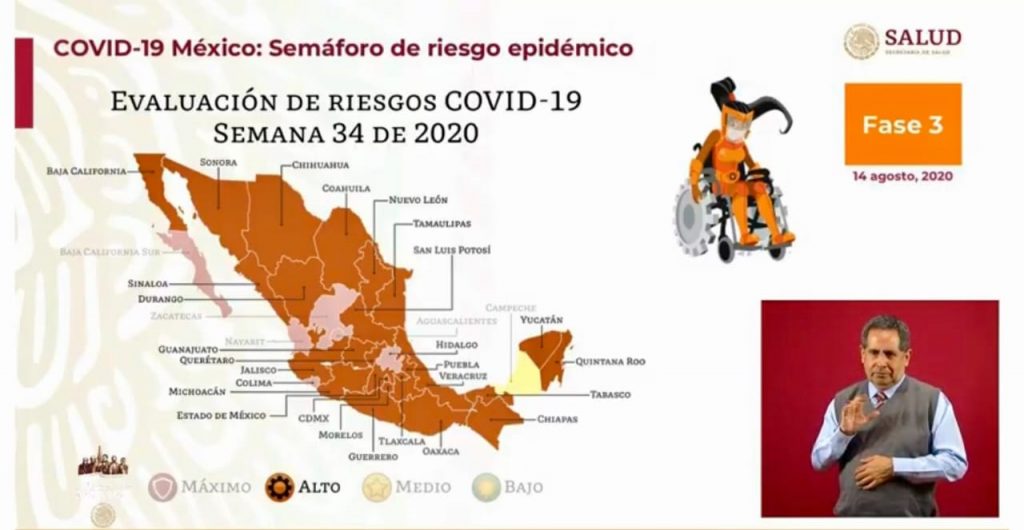 Secretaría de Salud federal recomienda a Puebla pasar al semáforo naranja a partir del lunes