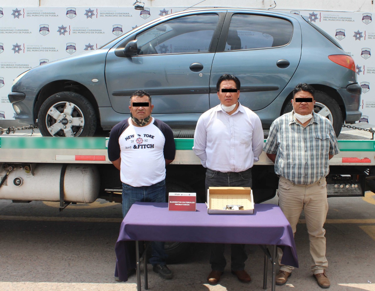 Detenidos por portación ilegal de un hombre 4 hombres en Puebla capital: SSPTM