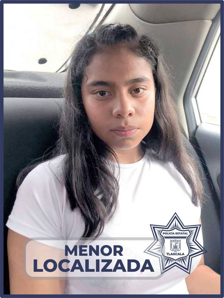 La SSC en coordinación con la CBPE y Policía Municipal de Xaloztoc, ubican a una menor reportada como extraviada
