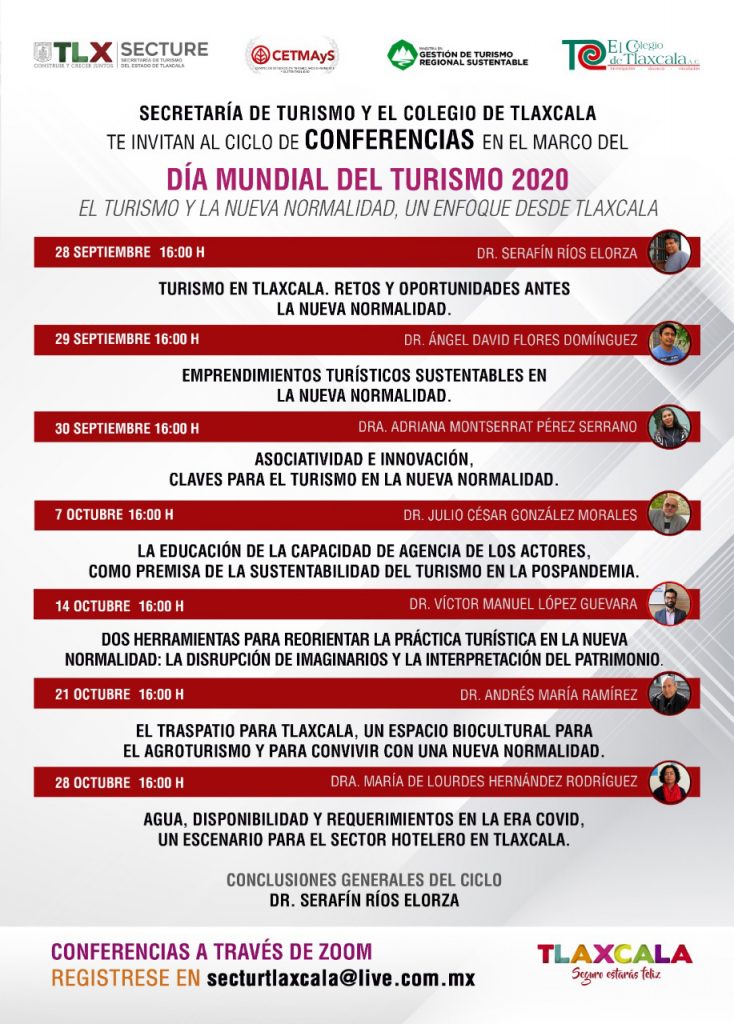Realizarán Secture y ColTlax ciclo de conferencias en el marco del día mundial del Turismo.