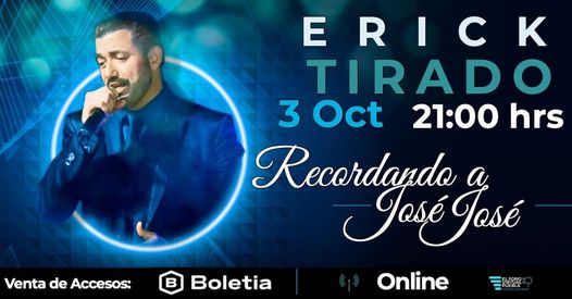 Erick Tirado presentará de manera virtual su espectáculo “Recordando a José José”