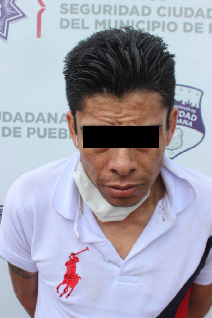 Detuvo Policía Municipal de Puebla a “El Bora”; dedicado al robo a transeúnte, distribución de narcóticos y venta de armas de fuego