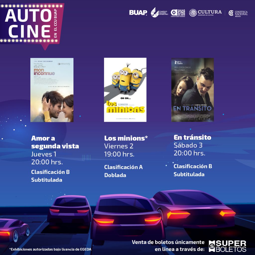 Autocine del CCU BUAP suma cintas de arte a su cartelera de octubre.