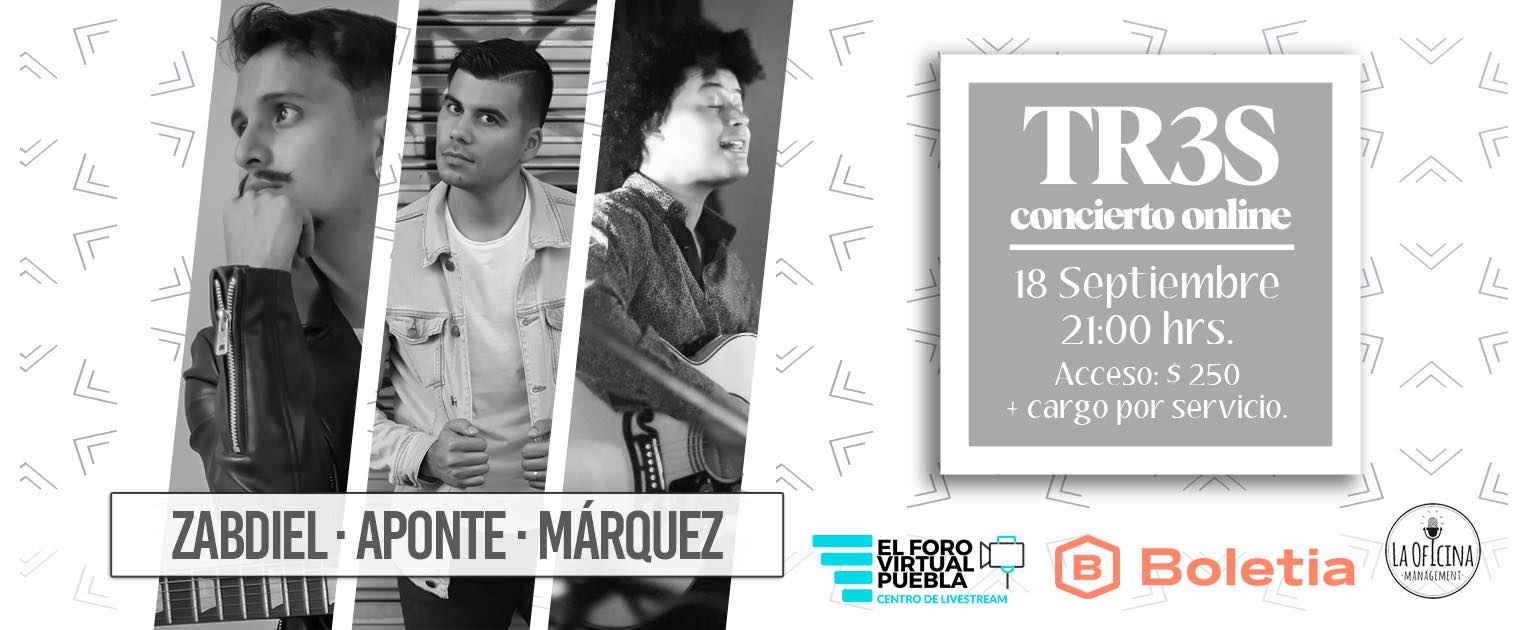 Tr3s”: concierto online con lo mejor de Zabdiel, Omar Márquez y Salvador Aponte