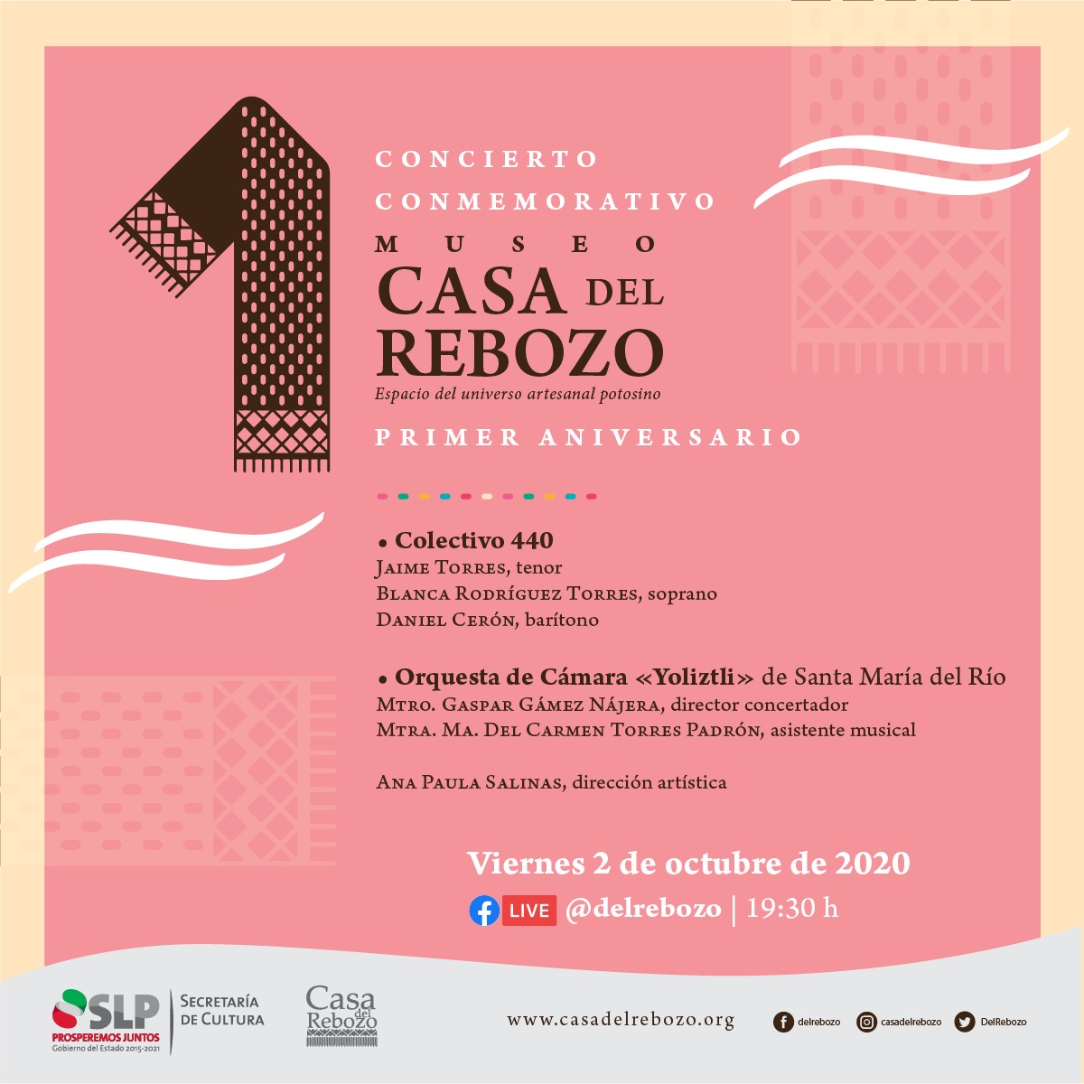 Colectivo 440 en los festejos por el primer aniversario del Museo Casa del Rebozo