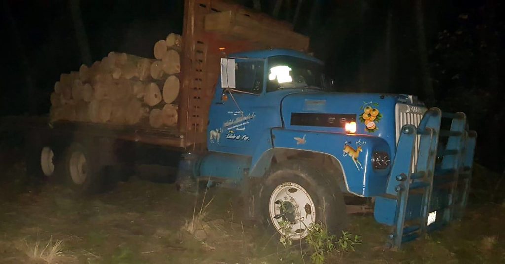La SSC asegura dos vehículos con material forestal en Chiautempan