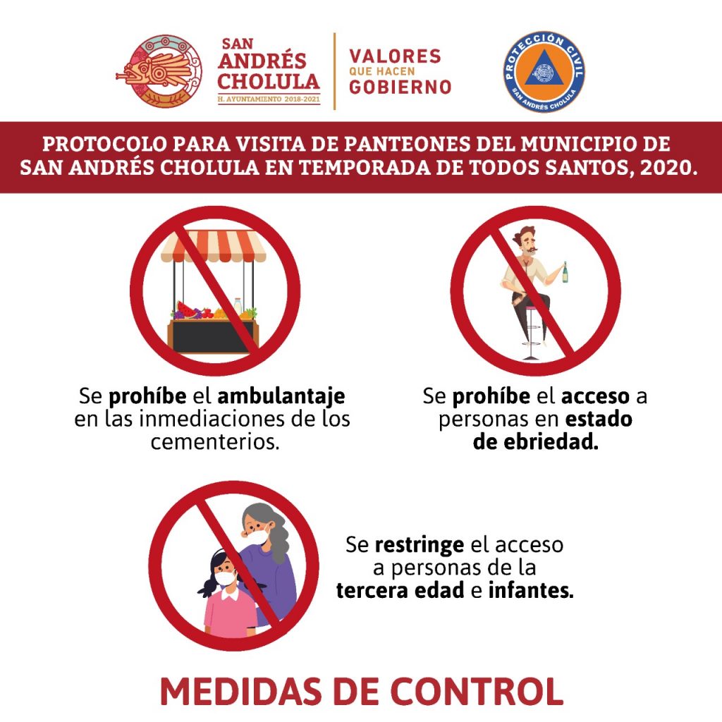 Desde San Andrés Cholula: Ayuntamiento presenta el protocolo de ingreso y permanencia en panteones por Día de Muertos