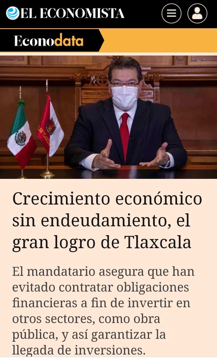 Tlaxcala, único estado sin deuda pública: Marco Mena