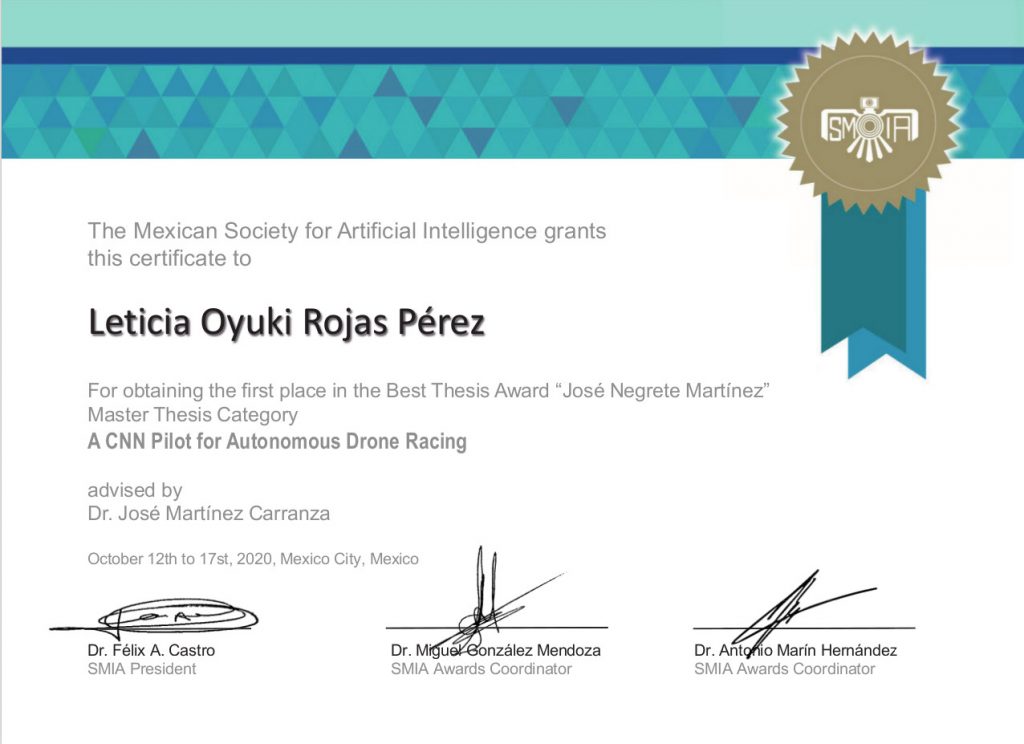 Leticia Oyuki Rojas Pérez, estudiante del INAOE, obtiene el primer lugar en premio nacional de tesis