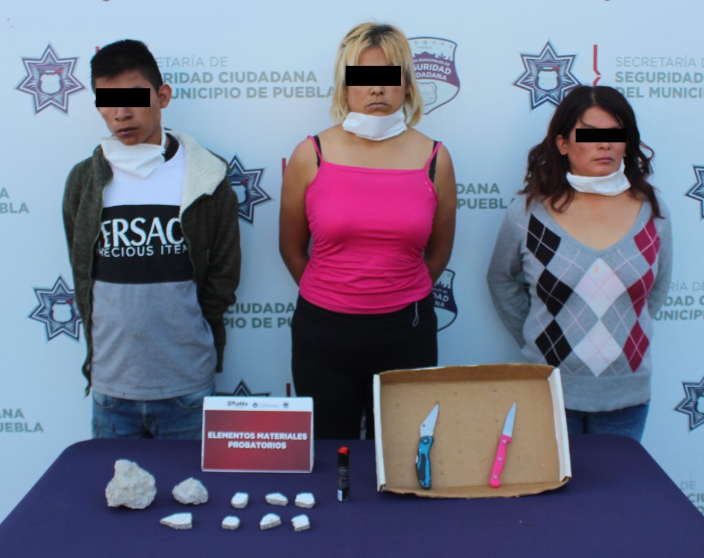 Desarticuló Policía Municipal de Puebla a banda presuntamente dedicada al robo contra conductores de plataforma.