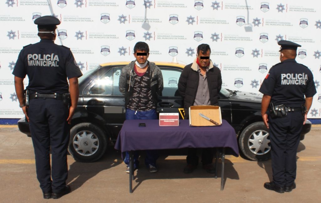 Ubicó y detuvo Policía Municipal de Puebla a dos probables asaltantes de transeúntes.