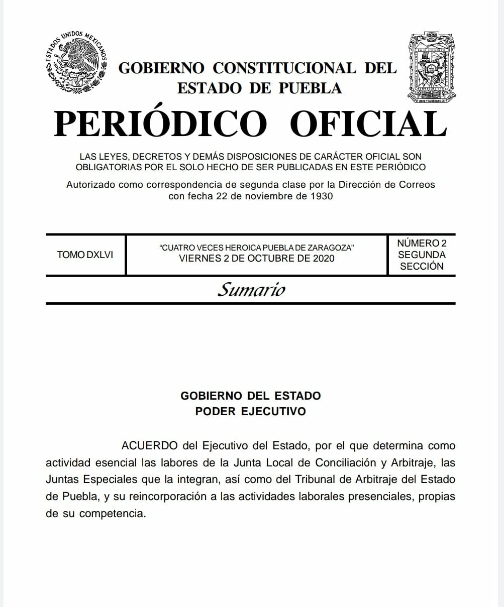 Gobernador Barbosa autoriza abrir la Junta Local de Conciliación y Arbitraje