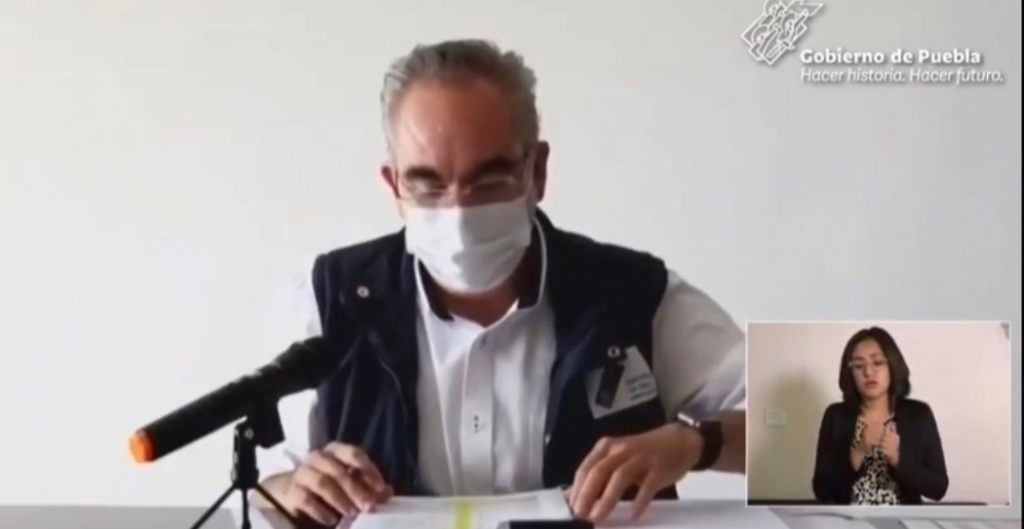 Video desde Puebla: Reporta secretario de Salud 33 decesos más por covid19 en la entidad, informó Martínez García
