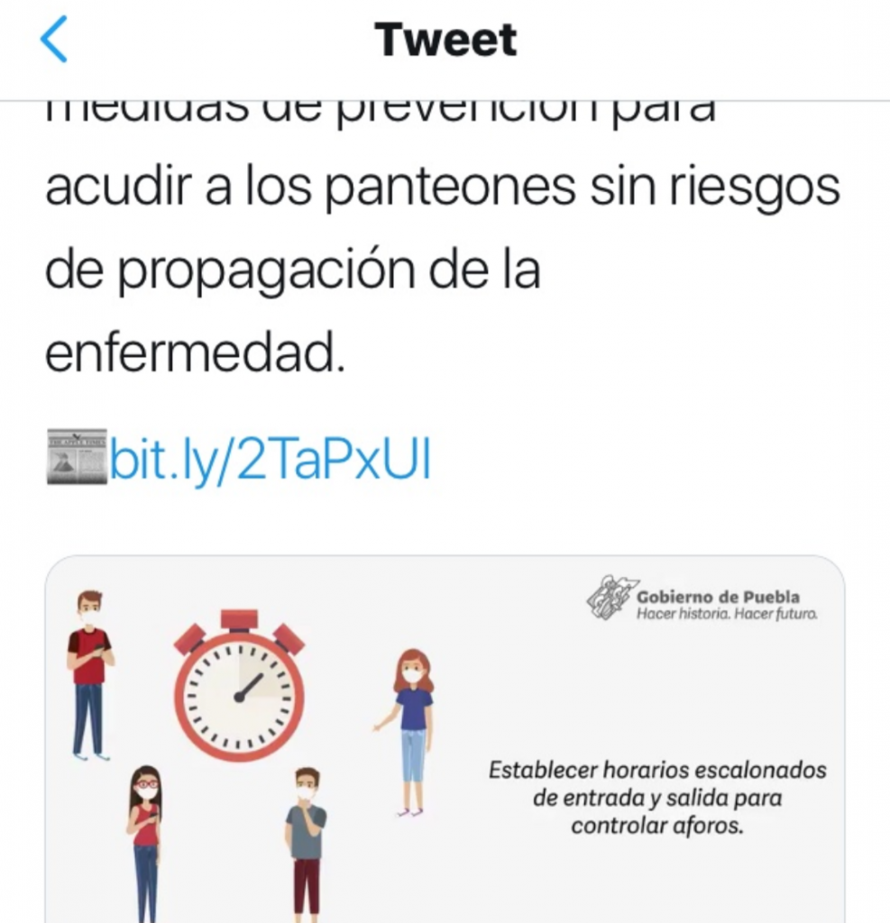 Gobierno de Puebla lanzó una serie de medidas para la reapertura de panteones