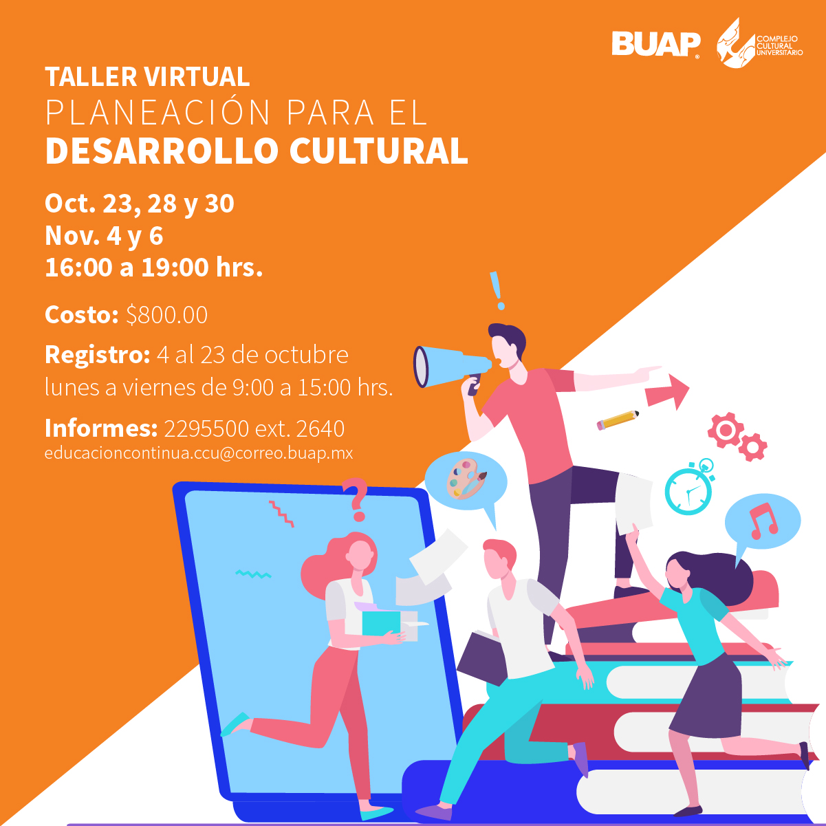 CCU BUAP abre taller virtual de planeación para el desarrollo cultural.
