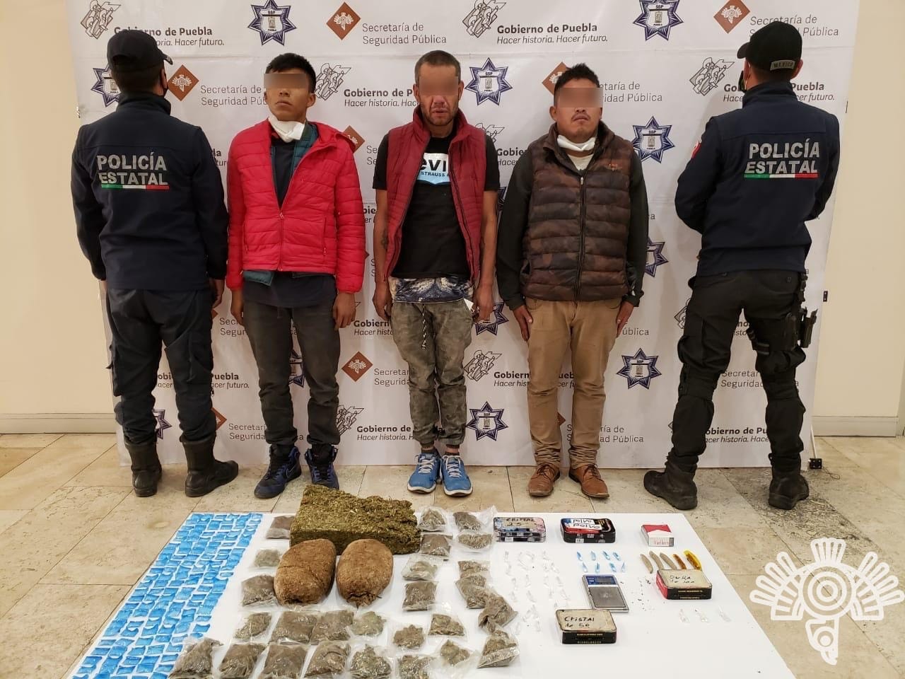 Tres presuntos distribuidores de “La Patrona”, capturados por Policía Estatal