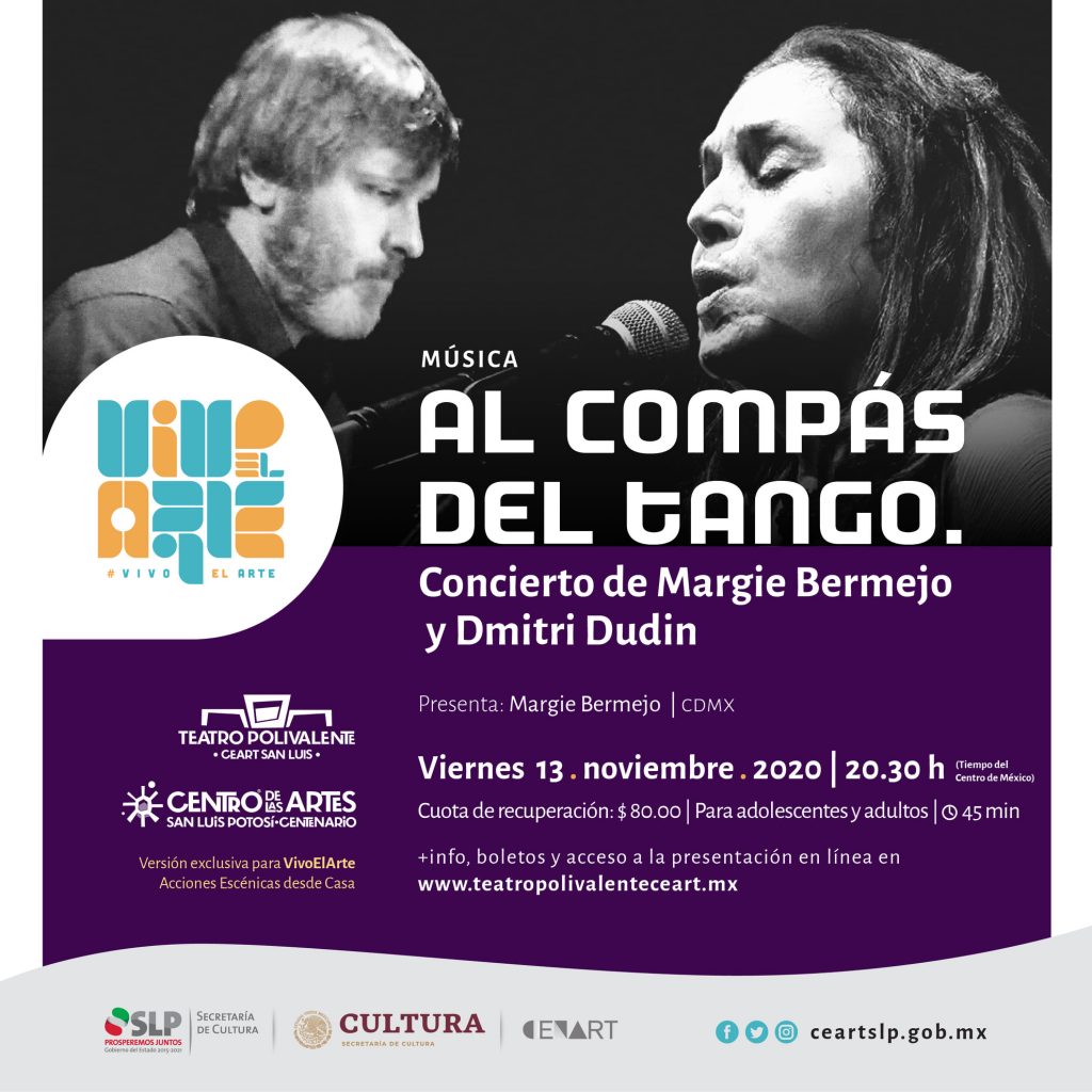 Concierto virtual de Margie Bermejo y Dmitri Dudin en Vivo el Arte del Teatro Polivalente