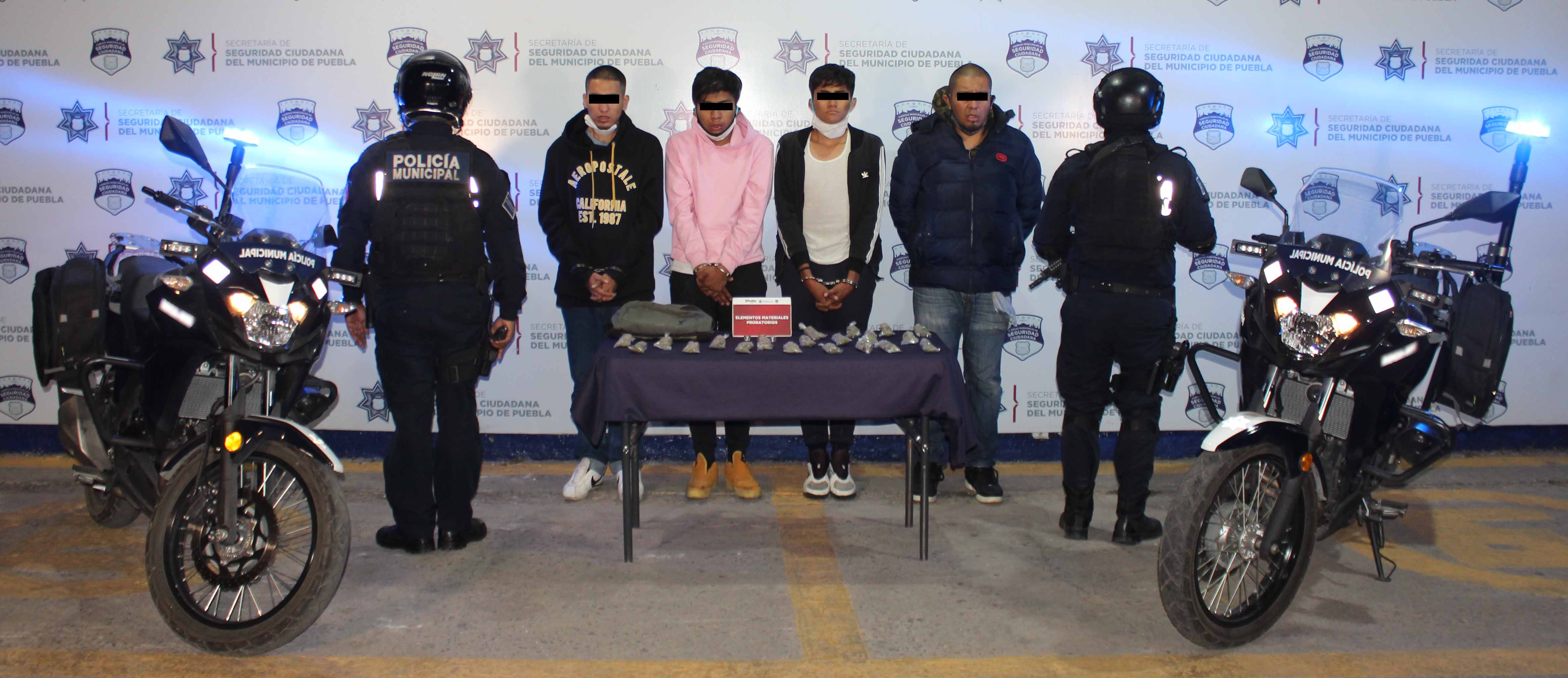 Desarticuló Policía municipal de Puebla a banda presuntamente dedicada al narcomenudeo