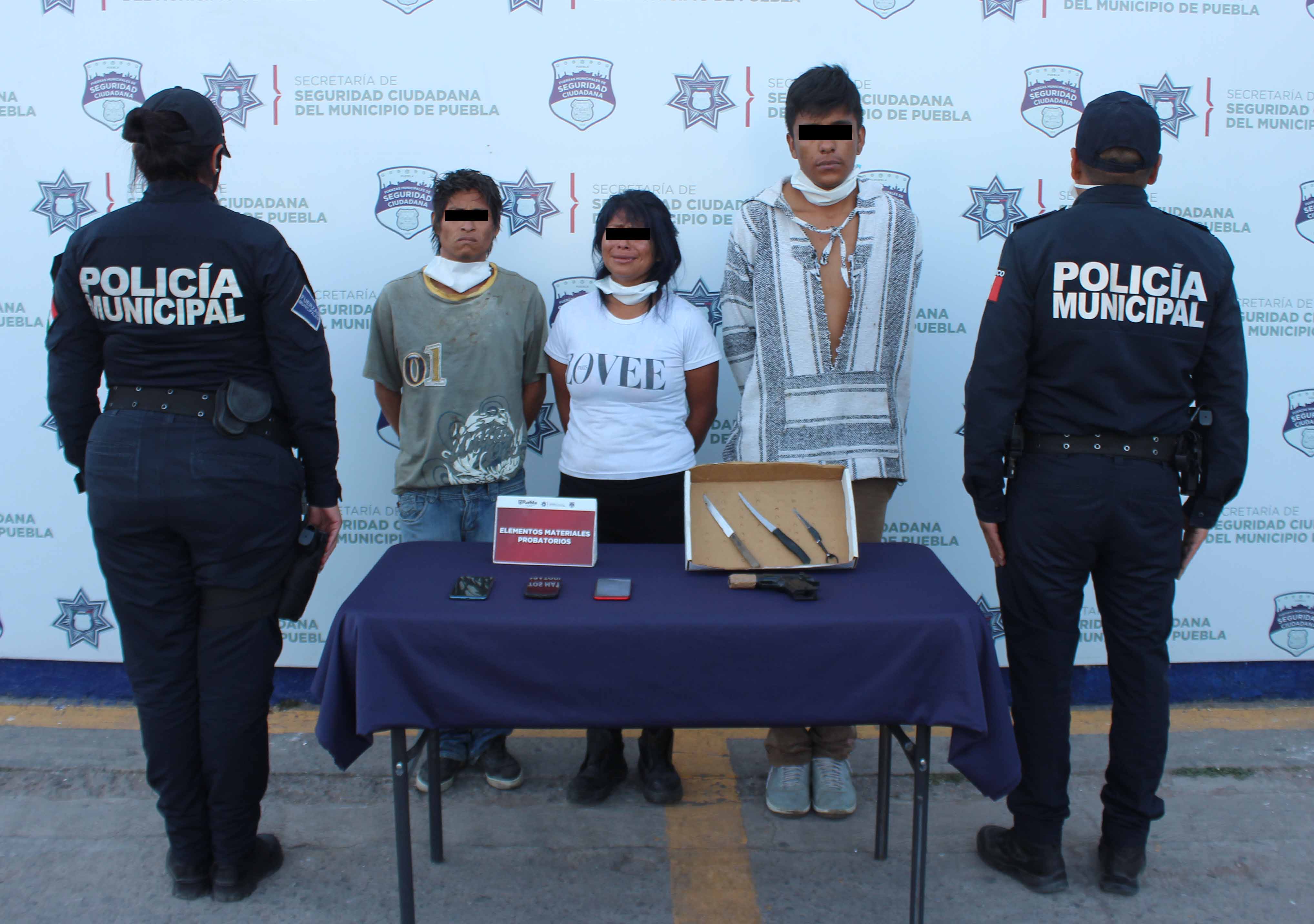 Desmanteló Policía Municipal de Puebla a banda presuntamente dedicada al robo a transeúnte.
