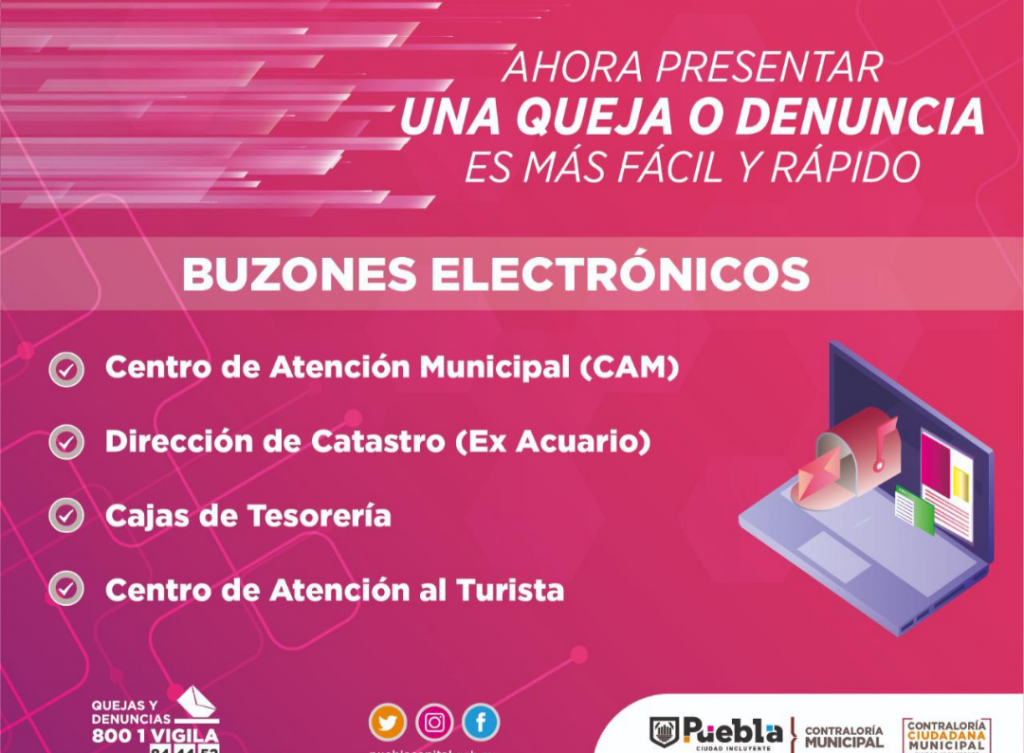 Incrementa Contraloría Municipal buzones electrónicos para atención de quejas
