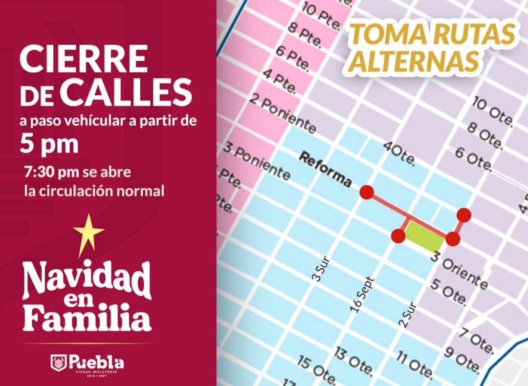 Por limpieza de calles, ayuntamientos de Puebla cerrará la 16 de Septiembre, Juan de Palafox y Mendoza y la 2 norte