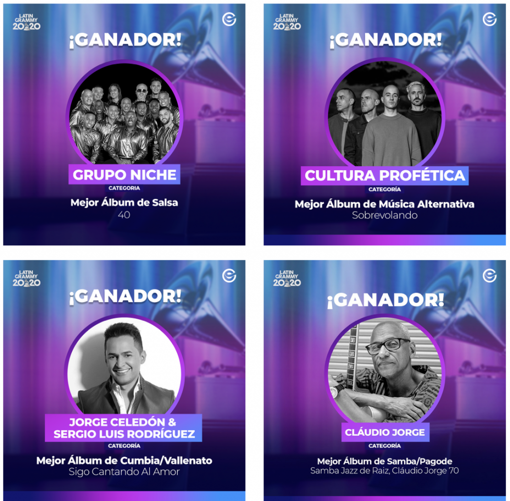 ONErpm presenta a los ganadores de la 21ª Entrega de los Latin Grammys