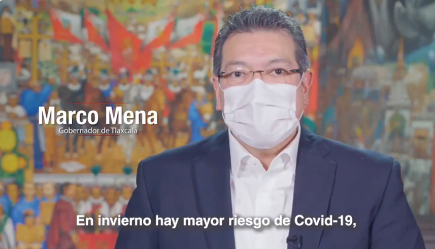 Marco Mena exhorta a la población a reforzar medidas sanitarias para contener contagios por Covid-19.