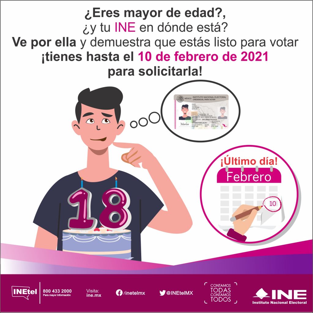 El INE alerta a los jóvenes: el 10 de febrero,   último día para inscribirse