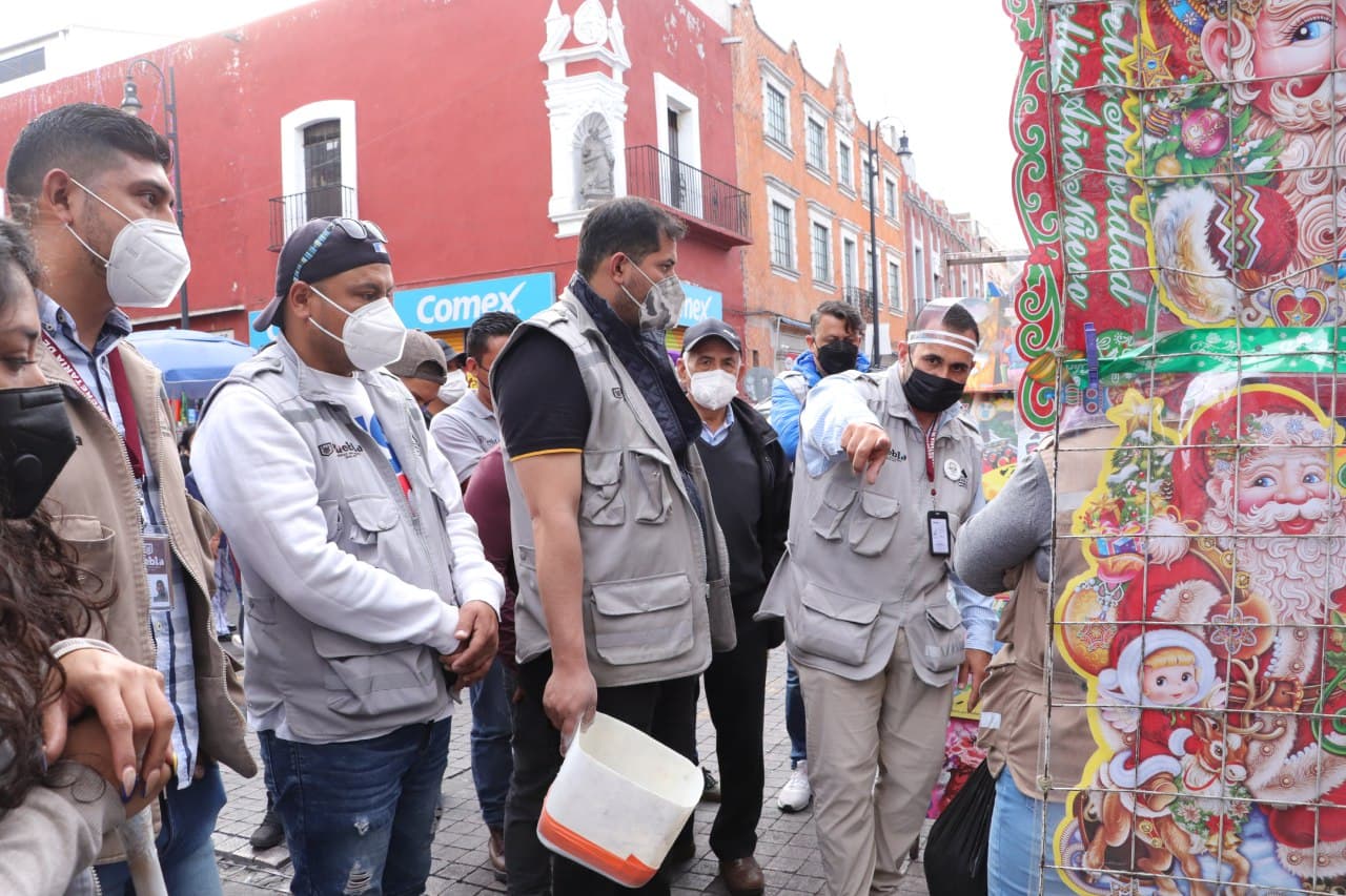Video desde Puebla: Gobernación municipal realiza supervisión para que ambulantes cumplan con medidas sanitarias