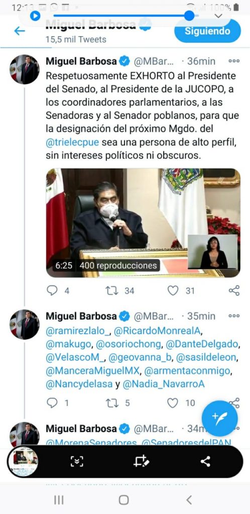 Gobernador Barbosa pide a senadores elegir con cuidado al próximo magistrado del Tribunal Electoral estatal