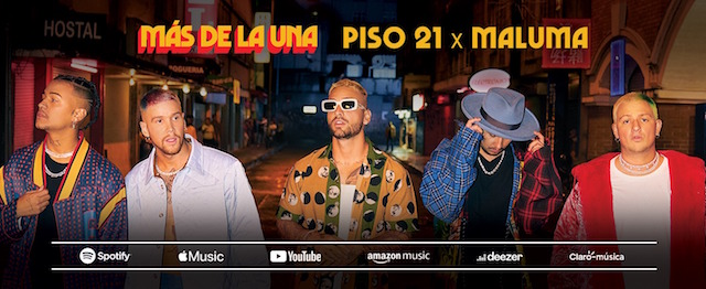 Piso 21 y Maluma unen su talento y lanzan “Más de la Una”