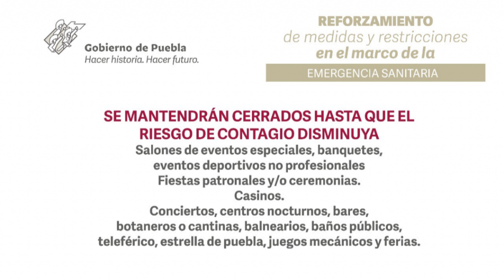 Video desde Puebla: Protección Civil estatal estableció nuevos lineamientos de apertura