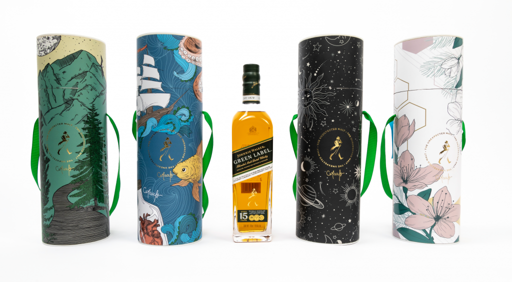 Presenta Johnnie Walker Green Label colaboración con la ilustradora mexicana Cecilia Maafs
