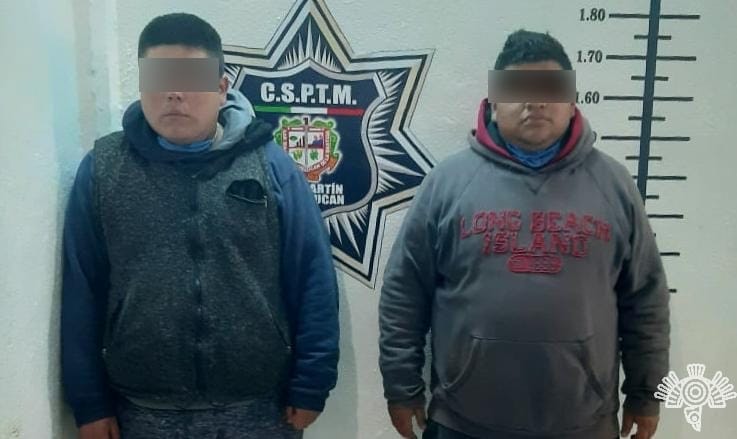 En San Martín, policías estatal y municipal detienen a dos presuntos narcomenudistas