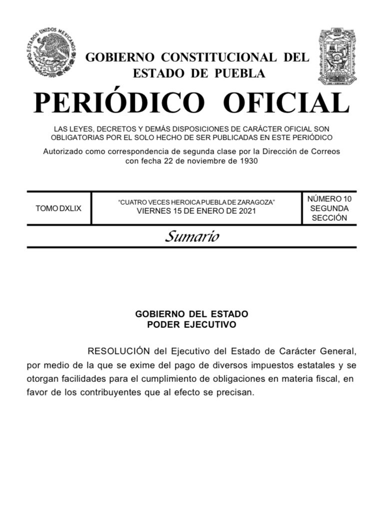 Gobierno de Puebla emite decreto para derogar el ISN a las empresas por la pandemia