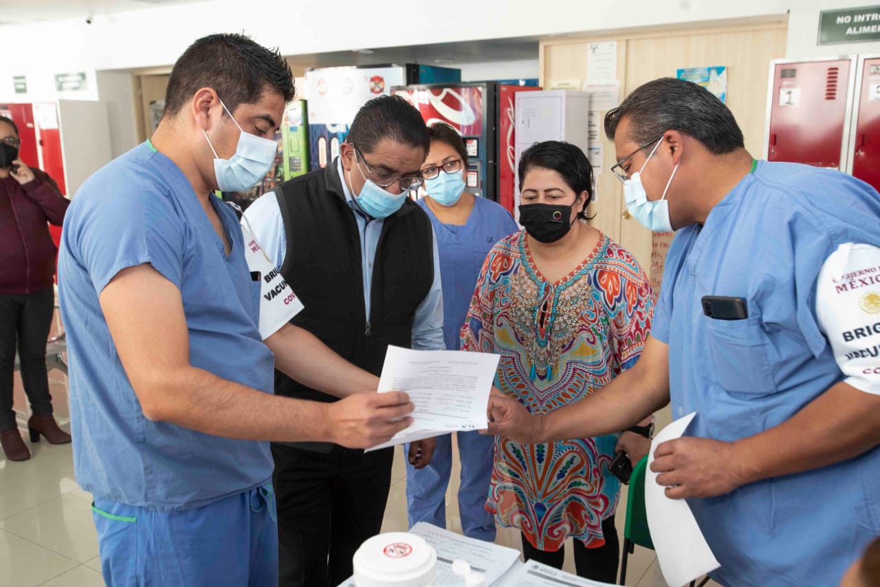 Desde Tlaxcala: Sesa supervisa aplicación de vacuna Covid al personal de Salud