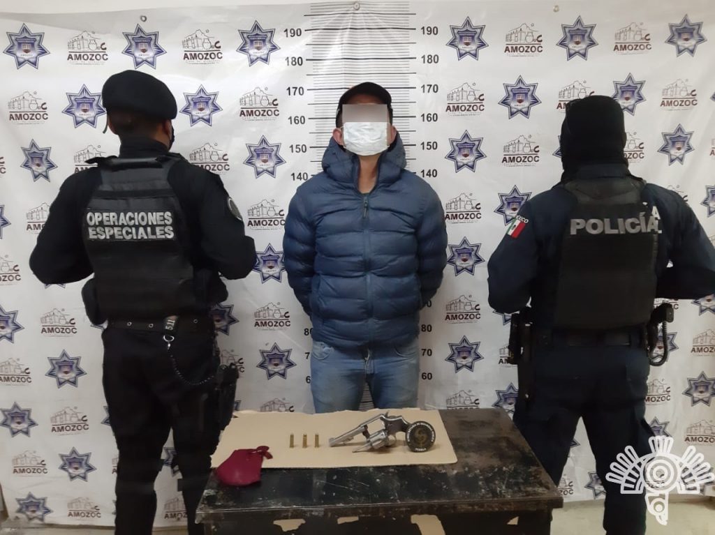 En Amozoc, Policía Estatal y municipal captura a presunto asaltante