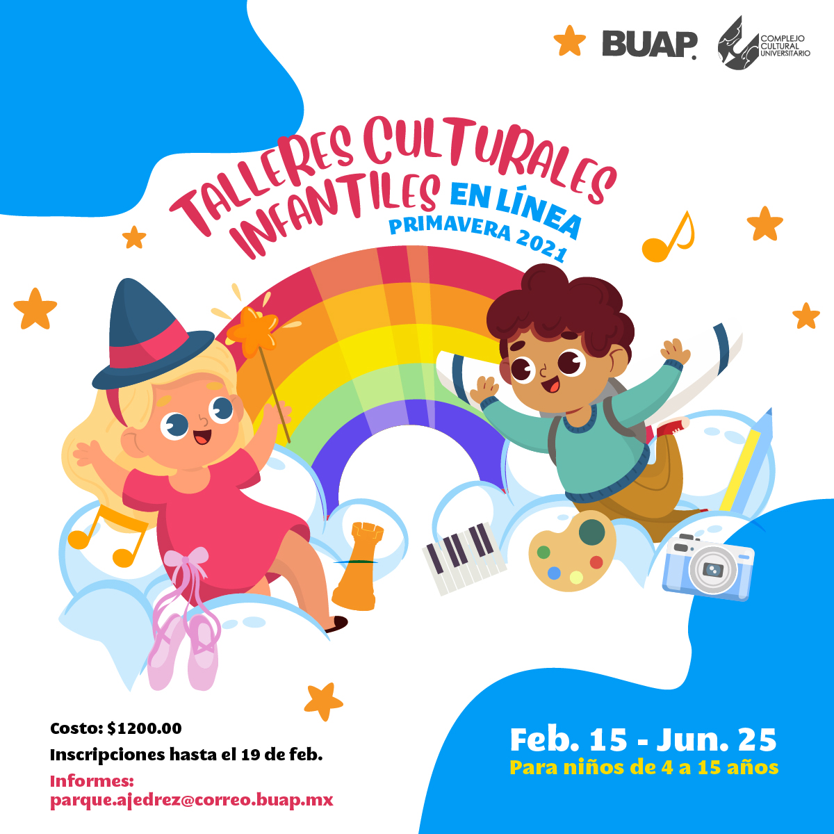 CCU BUAP abre talleres culturales y artísticos en línea para niños 