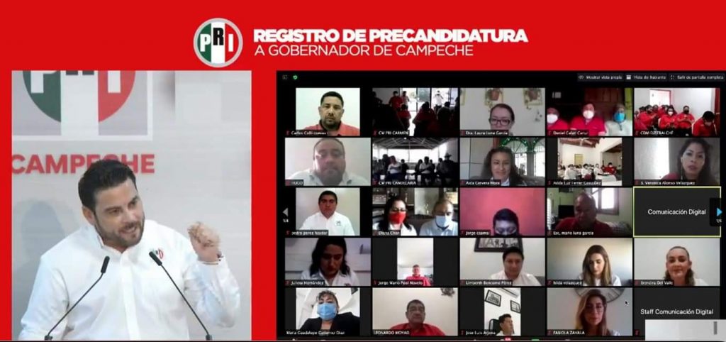 Christian Castro Bello se registra como precandidato del PRI, PAN y PRD a la gubernatura de Campeche