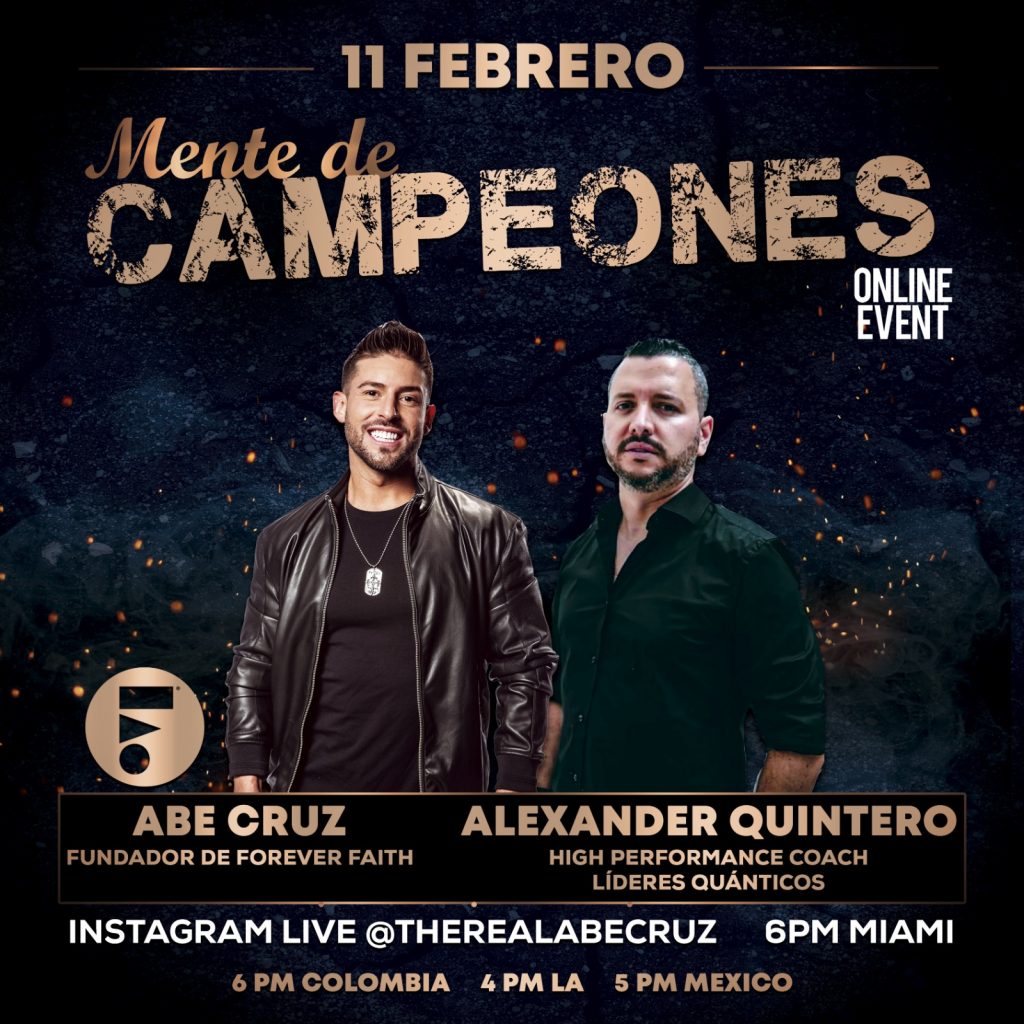 Abe Cruz y Alexander Quintero participan en el evento online “Mente de Campeones”