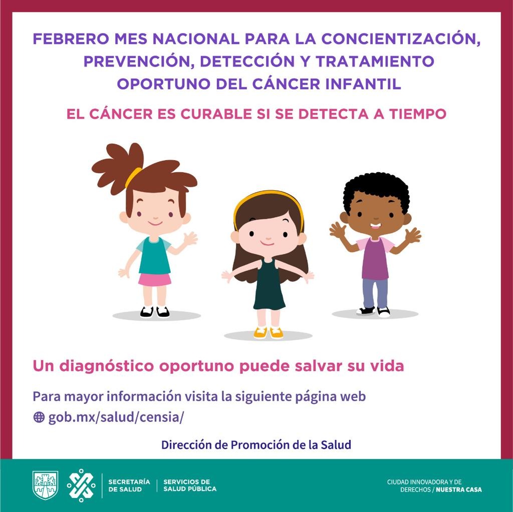 Febrero: Mes Nacional para la Concientización, Prevención, Detección y Tratamiento Oportuno del Cáncer Infantil